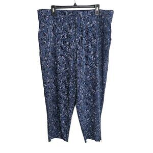 NWT Athleta Plus Brooklyn Ankle Pants Blue Camo Lightweight Pull On Pant